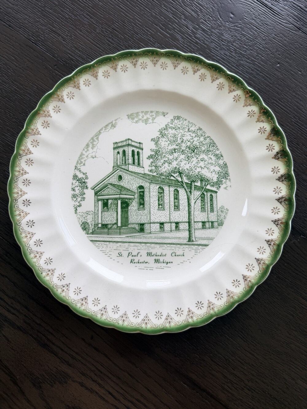 St. Paul's Methodist Church ROCHESTER MICHIGAN Commemorative Plate 1955 Vintage